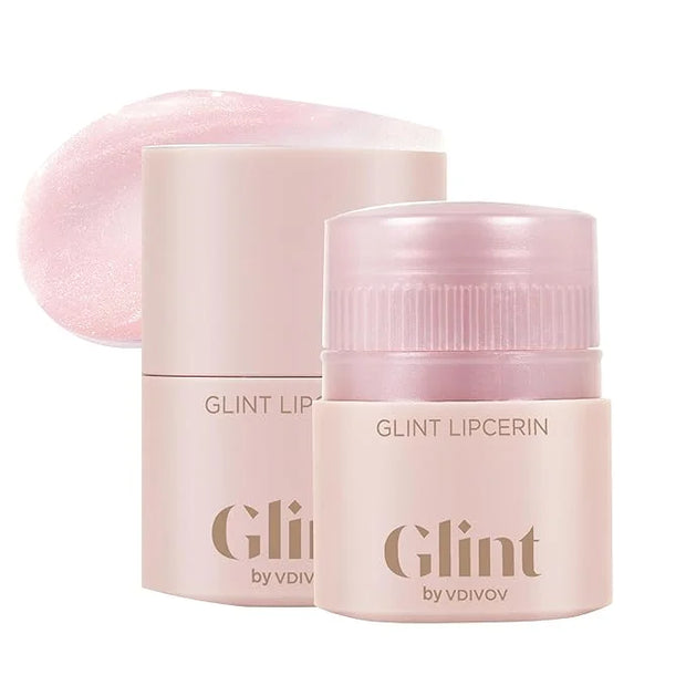Glint Lipcerin (Pink Sparkle, 0.5fl oz) - Lasting Hydration, Plumping 5-in-1 Lip Care Gloss Balm with Glitter, Shea Butter...