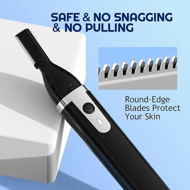 Eyebrow Trimmer Electric Eyebrow Razor for Men, Rechargeable Facial Hair Shaver Painless Detail Trimmer with Rinseable Bla...