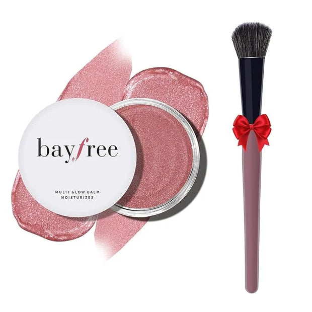Multi Cream Blush & Blush Brush Set, Korean Makeup Blush for Cheeks, Multi-Use Face Balm, Lightweight & Hydrating, Blendab...