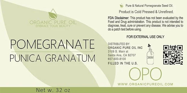 Pomegranate Seed Oil - 8 oz - Pure, Unrefined, Non GMO, Cold Pressed, Sweet Carrier Oil for Hair, Skin Nails Body Face DIY...