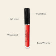 Vegan Moisturizing, Long Lasting Lip Gloss - Satin & Glitter - Allergen Free for Sensitive Skin - Apple Red by Dr. Liia - ...