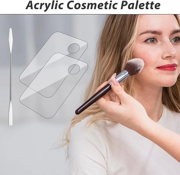 3 Pcs Acrylic Makeup Palette with 3Pcs Makeup