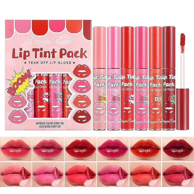 6 Colors Matte Lip Stain, Lip Liner Stain, Peel Off Lip Liner Tattoo, Long Lasting Lip Stain Waterproof for Women Girls Al...