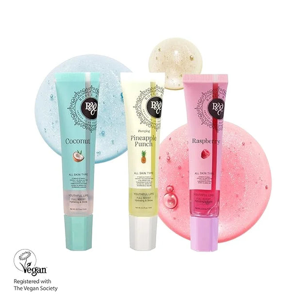 ROSÉE & CO Rosee Lip Gloss Vegan & Cruelty Free Treatment, Professional Make up, Long Lasting Glossy with Shea Butter, Moi...