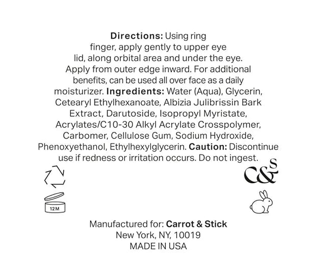 CARROT & STICK The Eye Cream with Botanical Extracts - Cruelty-Free Beauty, Suited for All Skin Types, 0.53 Ounce - Produc...