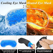 Eye Mask, Cooling Sleep Mask Gel Eye Mask for Sleeping, Black Silk Sleeping Mask for Travel, Gifts for Men Women, Stocking...