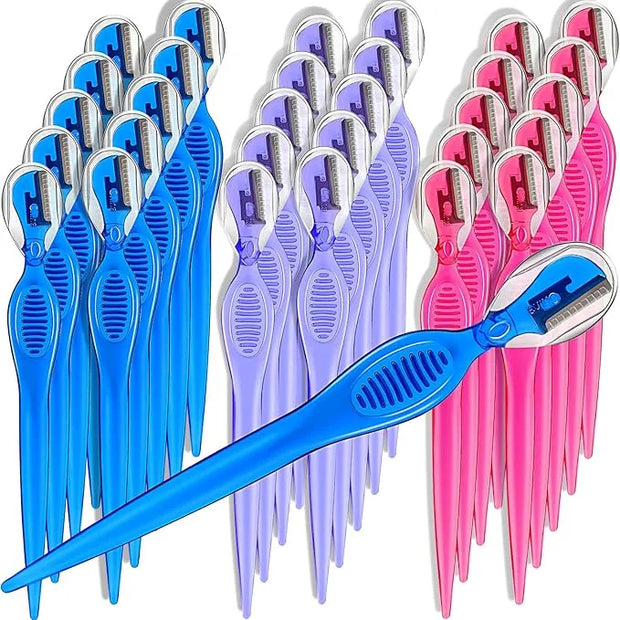 30 Pcs Dermaplane Razor Eyebrow Razor for Women Trimmer Shaver with Precision Cover Multipurpose Exfoliating Dermaplaning ...
