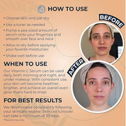 Vitamin C Face Serum - Anti Aging & Brightening Facial Serum - With Hyaluronic Acid Gotu Kola & Jojoba Oil - Natural & Org...