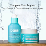 Bliss Drench & Quench Hyaluronic Acid Moisturizer | Cream to Water Face Cream| Deep Hydration, Plumps Skin | Clean Vegan &...