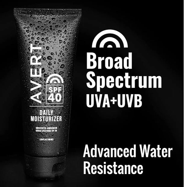 AVERT Moisturizer with SPF 40 | Unscented, No Octinoxate, No Oxybenzone, Ultra Lightweight, Face Sunscreen, Travel Size, N...