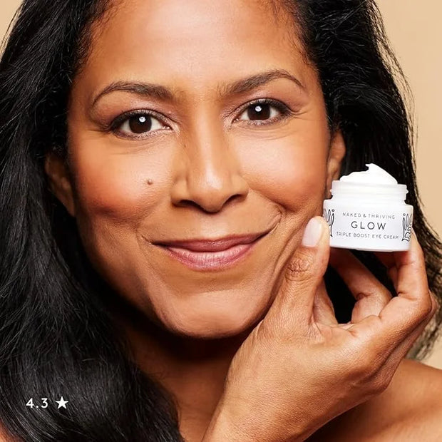 Naked & Thriving Glow Triple Boost Eye Cream | Hyaluronic Acid & Squalane | Hydrate, Moisturize & Nourish | Vegan, & Natur...