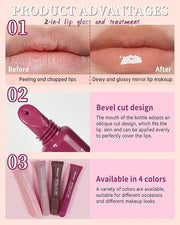 Tinted Lip Balm-2Pcs Pink Brown Peptide Gloss,Thanksgiving