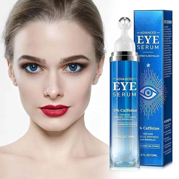 Advanced Eye Serum with Caffeine & Retinol,Eye Treatment Cream for Dark Circles Under,Anti Aging Eye Serum with 360°Massag...