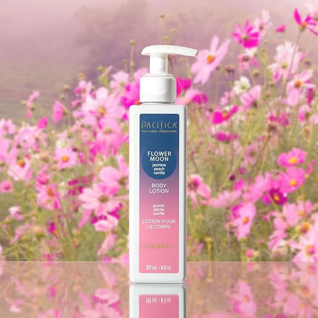 Pacifica Body Lotion - Flower Moon Body Moisturizer - Plant Powered Aromatherapy - Scented Jasmine, Peach, Vanilla Scent -...