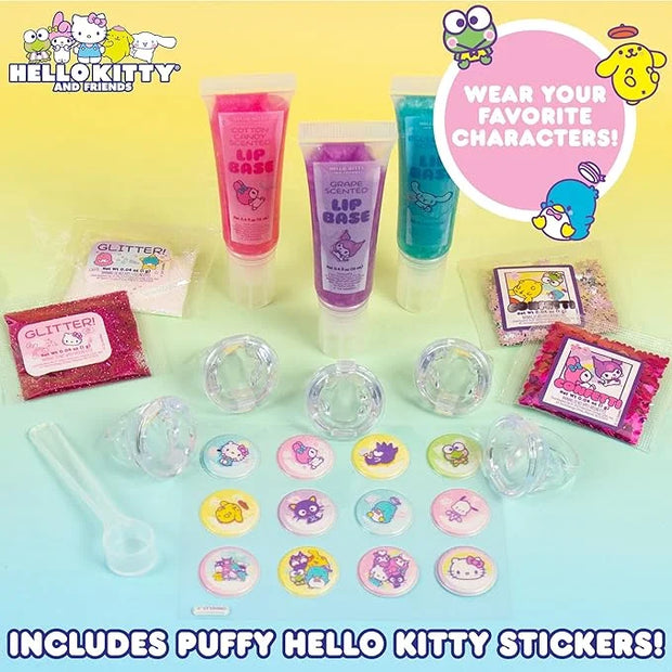 Horizon Group USA Sanrio Hello Kitty and Friends Shimmer Lip Gloss Making Kit, Makes 5 Hello Kitty Glitter Lip Gloss Rings...