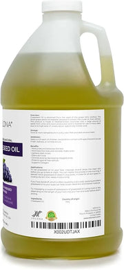 velona Grapeseed Oil 64 fl oz | 100% Pure and Natural Carrier Oil | Refined, Cold pressed | Skin, Face, Body, Hair Care | ...