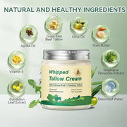 Beef Tallow for Skin, Organic Grass Fed Whipped Beef Tallow Moisturizer Nourishes and Hydrates the Skin, Natural Unscented...