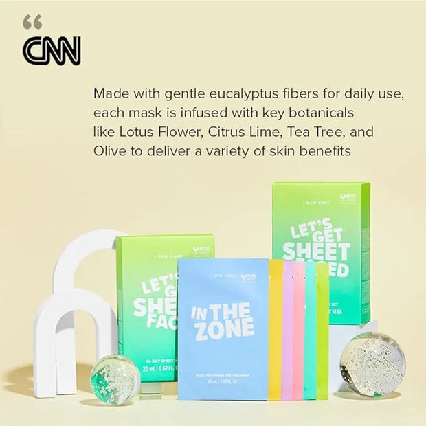 I DEW CARE Glass Skin Face Mask Variety Pack - Let's Get Sheet Faced | For Perfect Care Routine, 2 Week Intense Korean Fac...