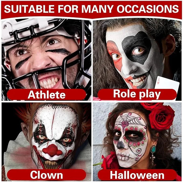 3 Colors Black White Red Face Body Paint