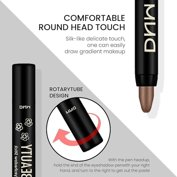 evpct Cocoa Shimmer Cream Eye Shadow Brightener Sticks Set for Eyes, Cocoa Shimmery Matte Pencil Eye shadow Applicator Sti...