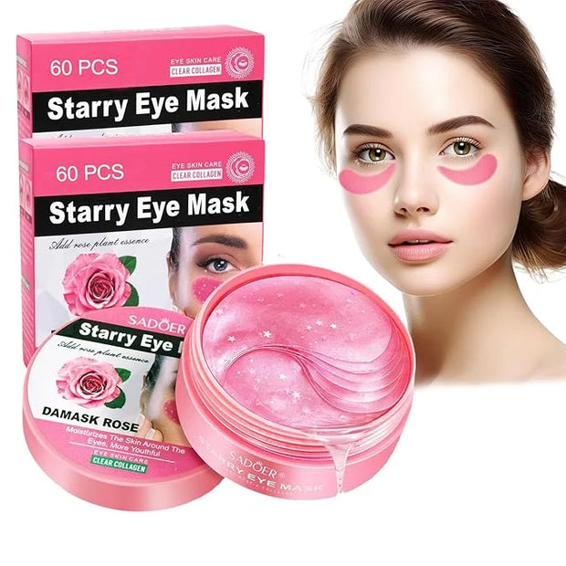 Rose Eye Patches 2-Pack (120 PCS), Hydrating & Soothing Eye Mask Skincare, Anti-Aging Collagen Eye Gel, Under Eye Patches ...