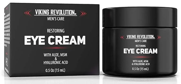 Viking Revolution Men's Eye Cream - Natural Anti-Aging, Dark Circle Treatment, Reduces Puffiness & Crowsfeet - 6ml - Produ...