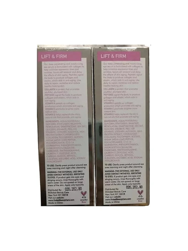 Lift and Firm Eye Cream with Collagen and Peptides, 0.5 oz, Anti-Aging Treatment, 2-Pack - Product Image