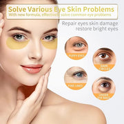 24K Gold Under Eye Patches - 60 Pack for Puffy Eyes, Dark Circles, Bags & Wrinkles with Collagen & Hyaluronic Acid - Produ...