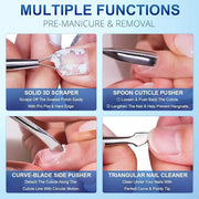 2PCS Metal Lilac Cuticle Pusher
