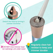 2-in-1 Portable Rechargeable Painless Eyebrow Trimmer & Facial Hair Remover, removes eyebrow, face, lips and body hair for...