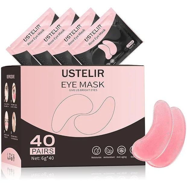 Under Eye Patches, 40 Pairs Eye Mask for Dark Circles, Puffy Eyes, Undereye Bags,Wrinkles,Eye Mask Patches with Rose, Eye ...