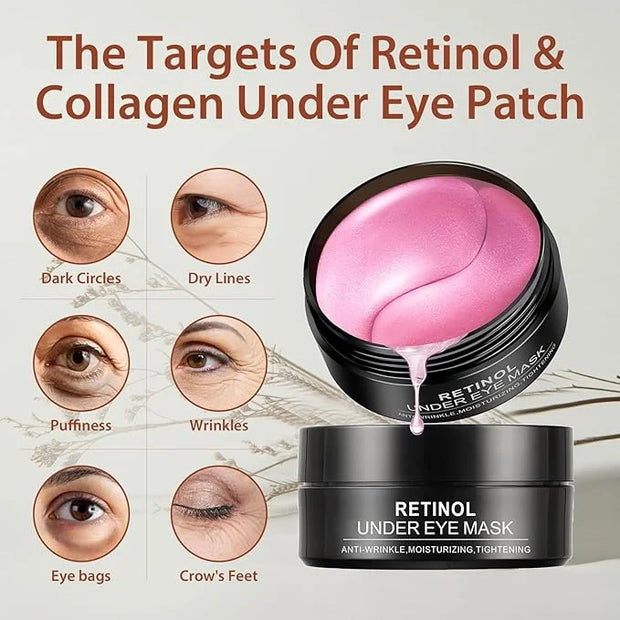 30 Pairs Retinol Collagen Under Eye Patches for Dark Circles Puffiness Wrinkles and Bags, Skin Treatment Pads for Women Gi...