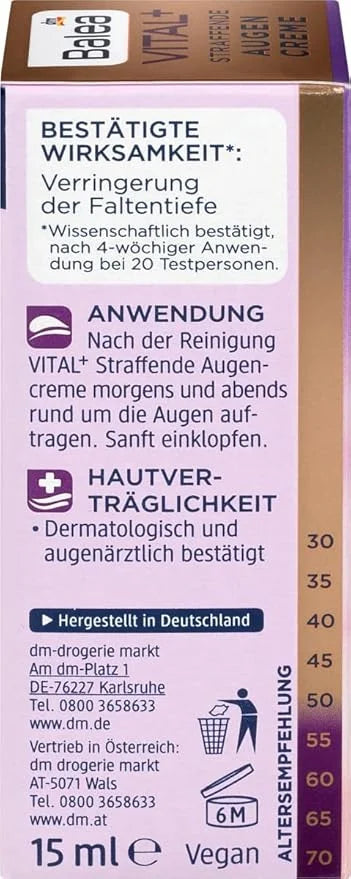 Balea Eye cream VITAL + Firming Eye Cream, 15 ml (Age: +50) - Product Image