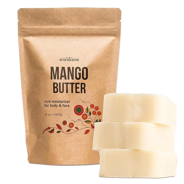 Better Shea Butter Mango Butter 100% Natural Skin Moisturizer, 1 LB Block - Product Image
