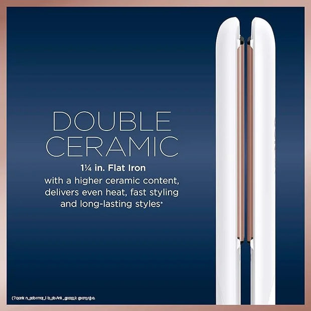 Conair Double Ceramic Flat Iron, 1 1/4-inch Hair Straightener - Product Image