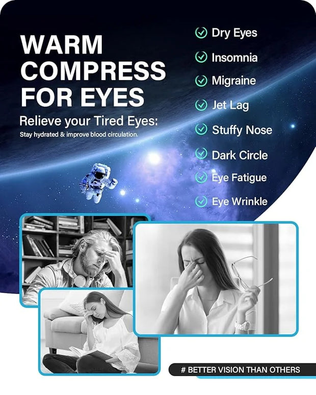21 Packs Double Earloops Steam Eye Masks for Dry Eyes, Graphene Warm Eye Mask, Heated Eye Mask Reduce Puffiness & Dark Cir...