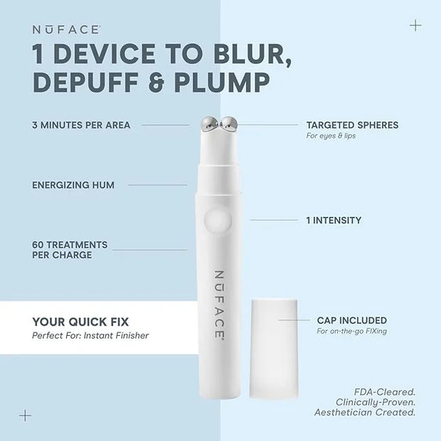 NuFACE FIX Line Smoothing Starter Kit - FDA Cleared Microcurrent Device + Serum Activator for On-The-Go Treatment of Foreh...