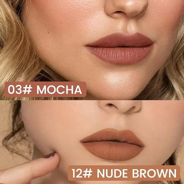 2Pcs Longwear Liquid Lip Liner Stain Marker Pen Set Long Lasting Waterproof, Mocha Nude Brown Matte Semi Permanent 24 Hour...