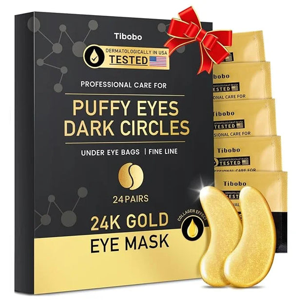 Under Eye Patches (24 Pairs) - 24K Gold Eye Masks Enriched with Abundant Collagen | Diminish Dark Circles and Puffiness | ...