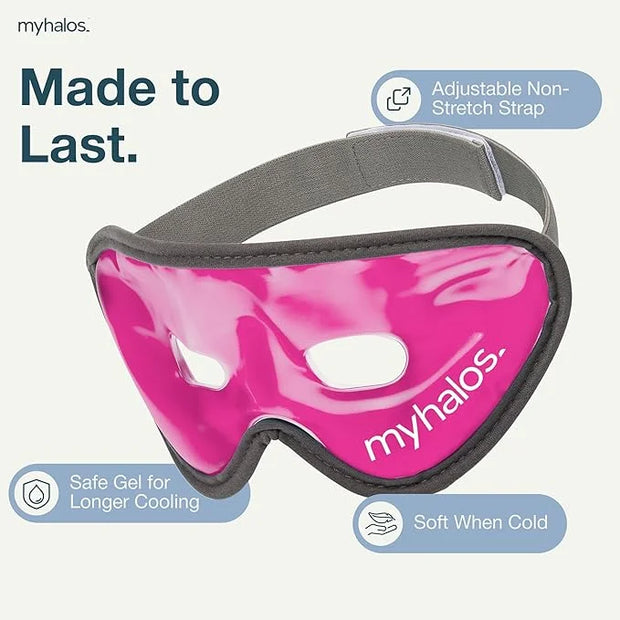 HM Cooling Eye Mask - Reusable Gel Cold Pack Soothes Puffy Eyes, Dark Circles & Hangovers - Relieve Headaches & Sinus Pain...