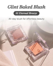 Glint Baked Blush (Eternal Breeze, 0.08oz) - Long-Lasting, All-Day Face Blush Powder for a Natural Look. Korean Skin Care,...