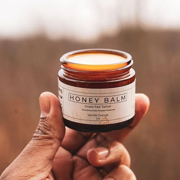 Tallow and Honey Balm, Organic Body Butter, Grass-Fed Beef Tallow for Skin, Soothing All-Natural Moisturizer for Body and ...