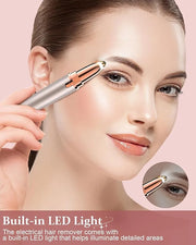 Eyebrow Trimmer for Women Rechargeable: Women Eyebrow Hair Remover with LED Light,Safe Painless Eyebrow Epilator Pen,Lady ...