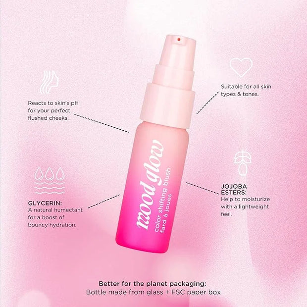 Pacifica Liquid Spray Blush Mood Glow PH Color Shifting Blush Balm Face Makeup, Color Shifting, Reacts to Skin pH, Hydrati...