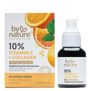 By Nature Gel Face Moisturizer - 10% Vitamin C + Collagen Peptide Brightening Moisturizer for Face and Neck - Energize and...