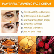 Turmeric Face Cream for Face - Natural Turmeric Moisturizer Cream for Soothing & Hydrating - Vitamin C Turmeric Anti Aging...
