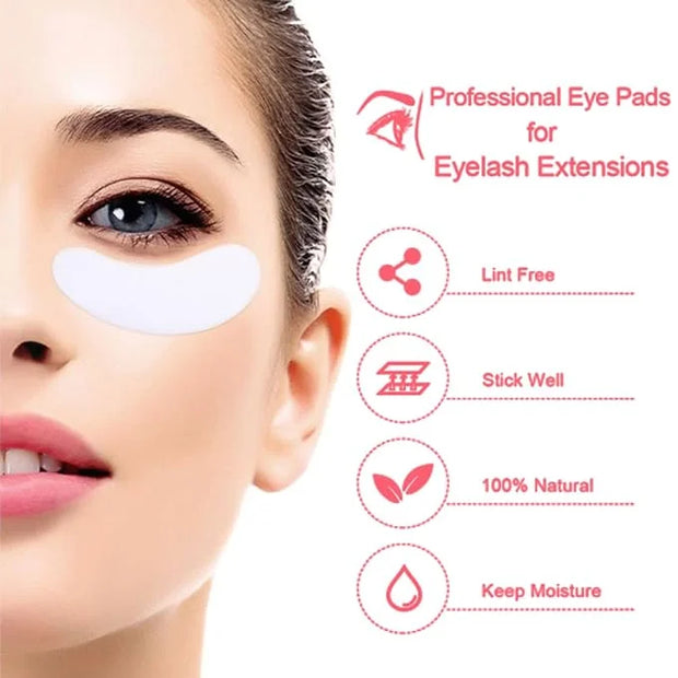 VEYES INC 50 Pairs Pink Hydrogel Eye Patch Eyelash Extension Natural Lint Free Under Eye Gel Pads Lash Extension Supplies ...
