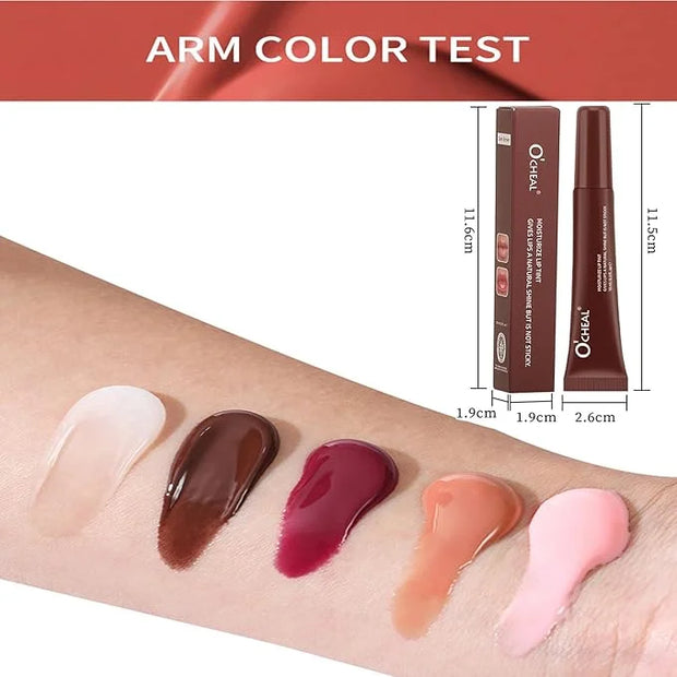 5 Pcs Hydrating Lip Gloss Lip Jam Set, High Shine Glass Finish Nude Colors Moisturizing Glitter Plumping Lip Gloss Shiny J...