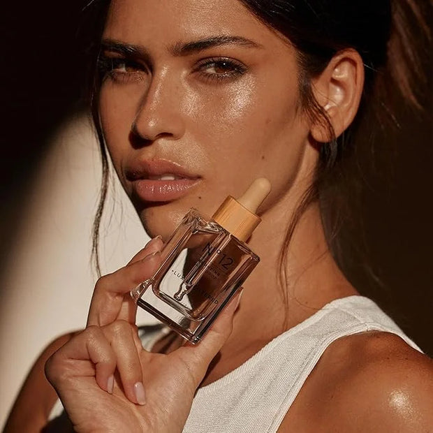 '+ Lux Unfiltered N°12 Bronzing Face Drops in Fragrance Free, Self Tanning Face Drops, Hyaluronic Acid, Vitamin E, Passion...