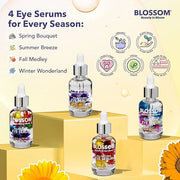 Blossom All Natural Eye Serum with Essential Oils, Organic Cruelty Free Moisturizing, Infused with Real Flowers, Made in U...